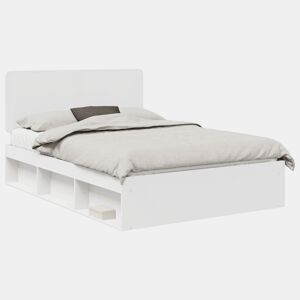 Estrutura da Cama de casal simple com cabeceira Branco 150 x 200 cm