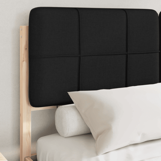 Estrutura de Cama de casal moderno com Cabeceira Estofada Preto 160 x 200 cm
