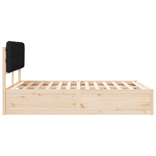 Estrutura de Cama de casal moderno com Cabeceira Estofada Preto 160 x 200 cm
