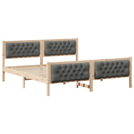 Estrutura da Cama de casal simple com cabeceira Cinza Escuro 160 x 200 cm