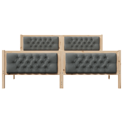 Estrutura da Cama de casal simple com cabeceira Cinza Escuro 160 x 200 cm