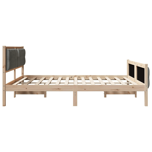 Estrutura da Cama de casal simple com cabeceira Cinza Escuro 160 x 200 cm