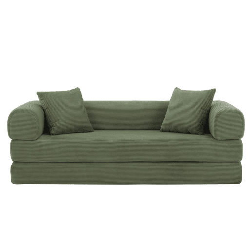 Sofá Tatami de 3 lugares - Sofá-cama, ideal para a sala de estar e o quarto - Cor verde Sofá Tatami de 3 lugares - Sofá-cama, ideal para a sala de estar e o quarto - Cor verde