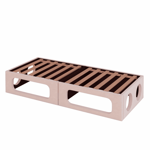 Sofá-cama estofado 180x200 - multifuncional 2 em 1, com cama para animais de estimação, tecido de veludo, base de colchão e encosto - rosa