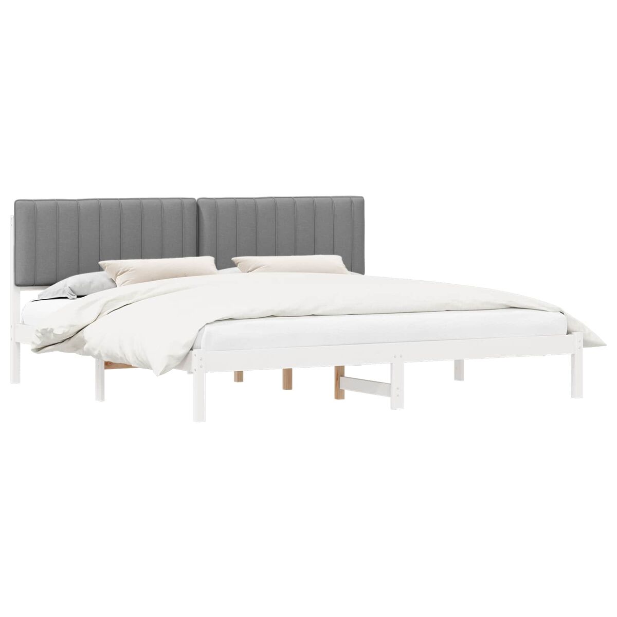 Estructura de cama matrimonial 205x205 Blanco/ Gris Claro