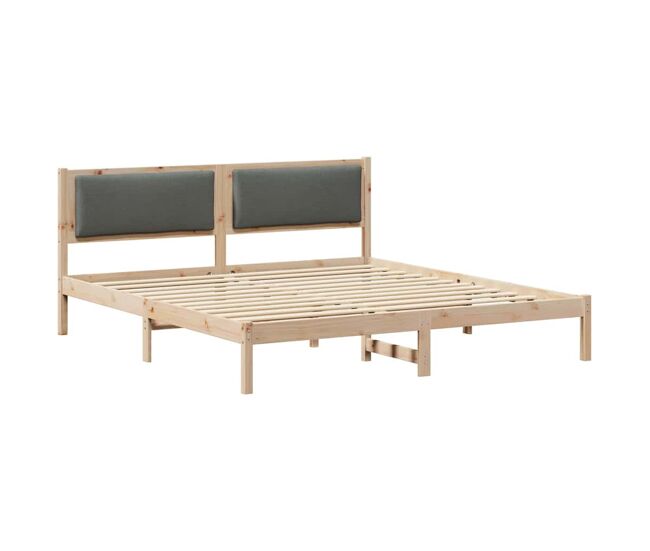 Estructura de cama matrimonial comodidad con cabecera - gris oscuro 200 x 200 cm