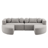 Sofá modular 292 x 165 x 68 cm - sofá «Nube» em chenille compacta, sem montagem, 4 lugares - cinzento