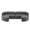Sofá modular de 4 lugares 292 x 165 x 68 cm - sofá Nube, chenille, sem montagem, convertível - preto