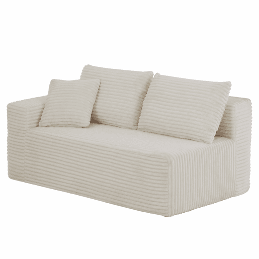 Sofá modular de 4 lugares - em L, com chaise longue extragrande, espuma viscoelástica - Branco Sofá modular de 4 lugares - em L, com chaise longue extragrande, espuma viscoelástica - Branco