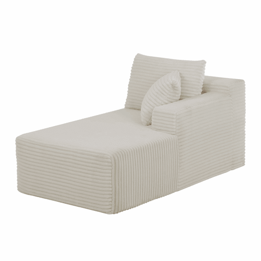 Sofá modular de 4 lugares - em L, com chaise longue extragrande, espuma viscoelástica - Branco Sofá modular de 4 lugares - em L, com chaise longue extragrande, espuma viscoelástica - Branco