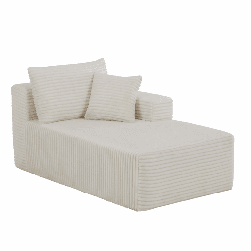 Sofá modular de 4 lugares - em L, com chaise longue extragrande, espuma viscoelástica - Branco Sofá modular de 4 lugares - em L, com chaise longue extragrande, espuma viscoelástica - Branco