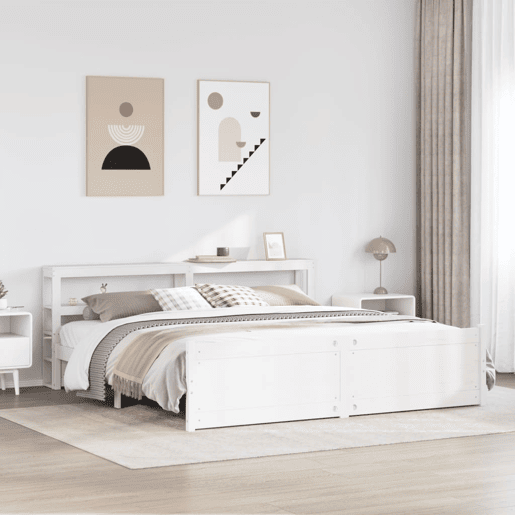 Estrutura De Cama Dupla para adultos c cabeceira - 180x200 cm branco