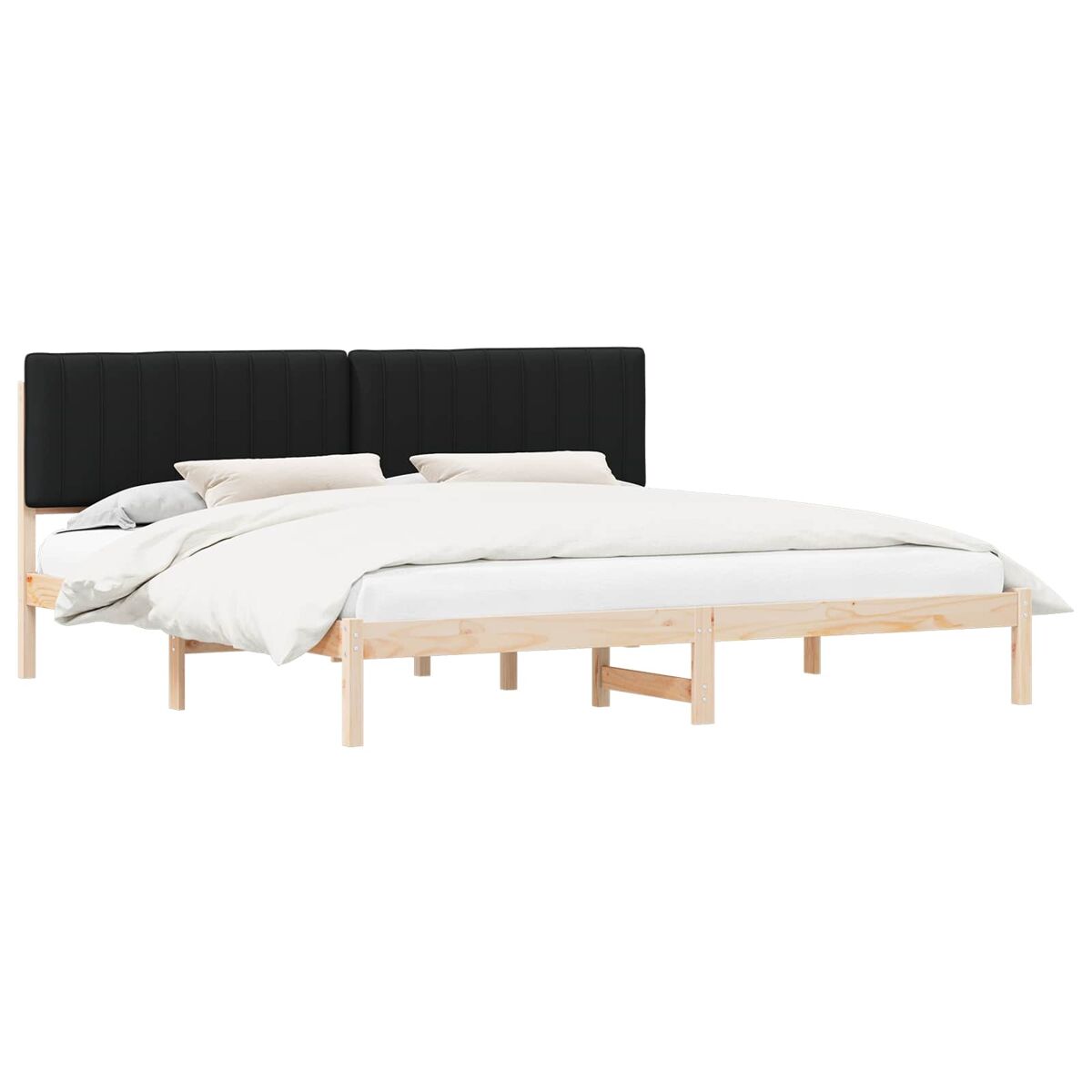 Estructura de cama matrimonial 205x205 Negro/ Madera