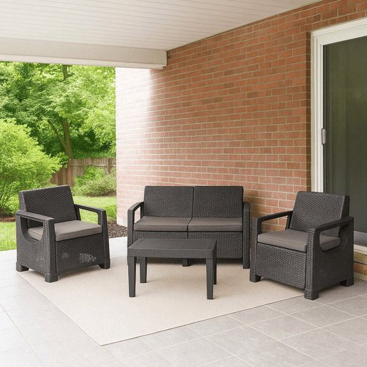 Conjunto de jardim 4 lugares em plástico