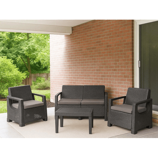 Conjunto de jardim 4 lugares em plástico