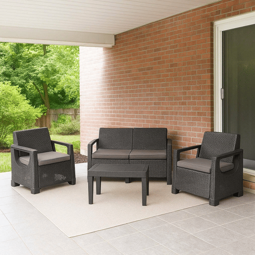Conjunto de jardim 4 lugares em plástico
