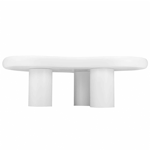 Mesa de centro irregular em forma de nuvem 97x67x32cm - MDF com almofadas de feltro, superfície lacada - Creativa