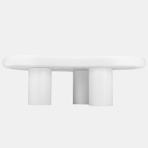 Mesa de centro irregular em forma de nuvem 97x67x32cm - MDF com almofadas de feltro, superfÃcie lacada - Creativa