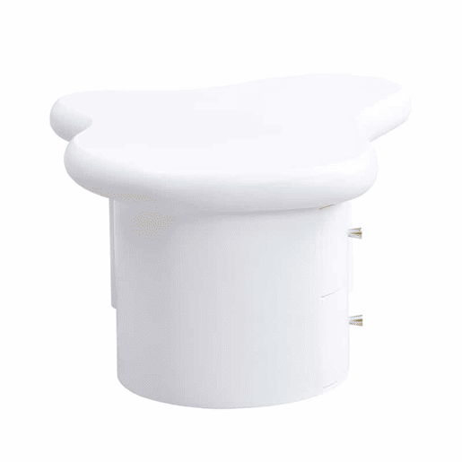 Mesa de centro moderna - Forma irregular - 2 gavetas, economia de espaço, estilo, estável - Branco