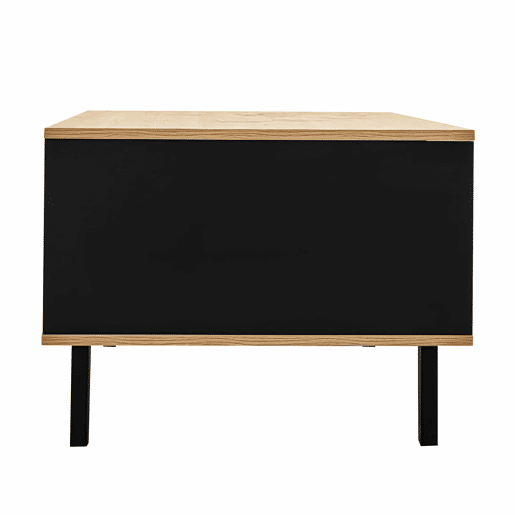 Mesa de centro 100 x 60 x 45 cm - Design em madeira colorida e preta, mesa de sala com gavetas - Natural