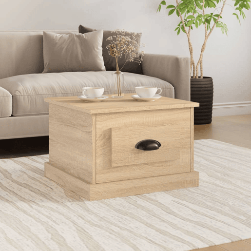 Mesa de Centro, Mesa baixa, 50x50x35 cm derivados de madeira carvalho sonoma