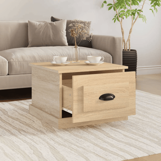 Mesa de Centro, Mesa baixa, 50x50x35 cm derivados de madeira carvalho sonoma