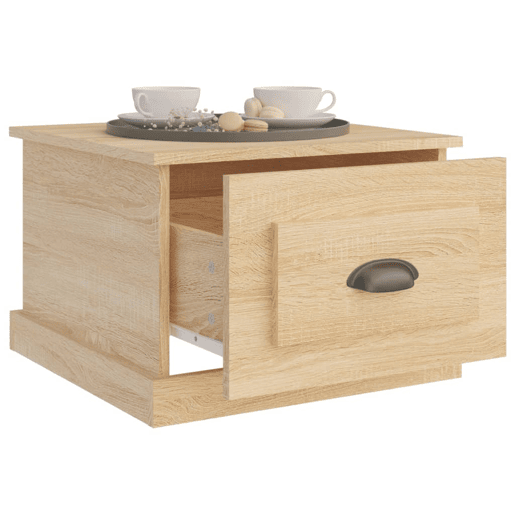 Mesa de Centro, Mesa baixa, 50x50x35 cm derivados de madeira carvalho sonoma