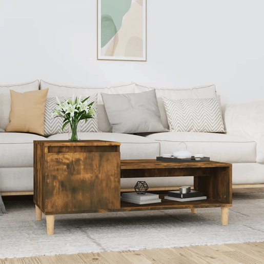 Mesa de Centro, Mesa baixa, 100x50x45 cm derivados madeira carvalho fumado