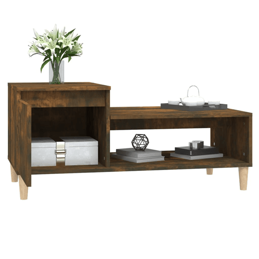 Mesa de Centro, Mesa baixa, 100x50x45 cm derivados madeira carvalho fumado