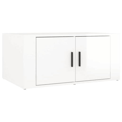 Mesa de Centro, Mesa baixa, 80x50x36 cm derivados madeira branco brilhante