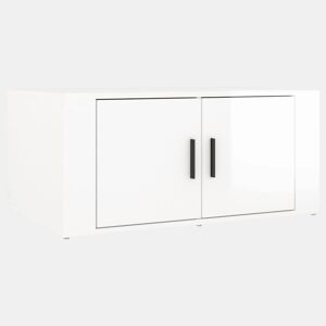 Mesa de Centro, Mesa baixa, 80x50x36 cm derivados madeira branco brilhante
