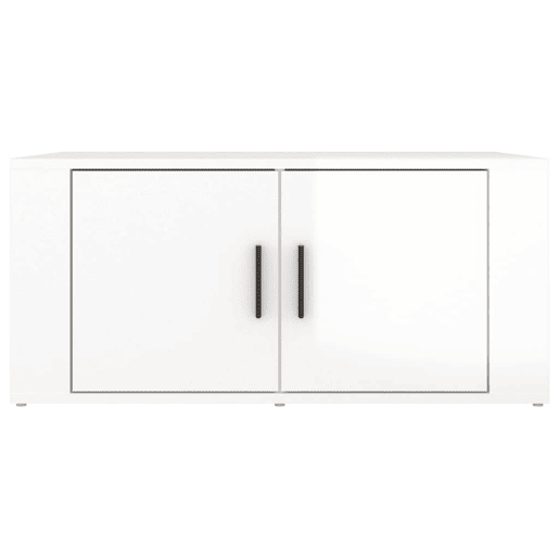 Mesa de Centro, Mesa baixa, 80x50x36 cm derivados madeira branco brilhante