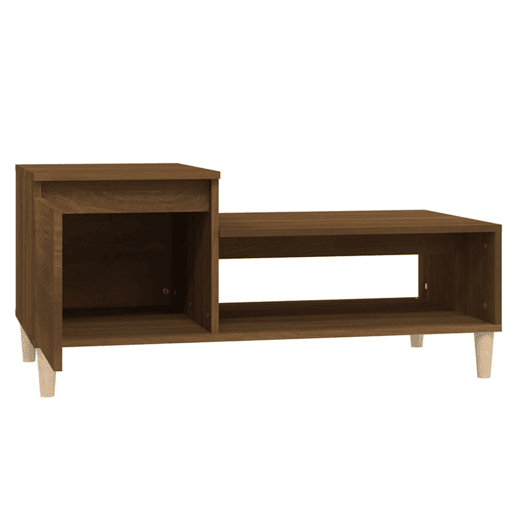 Mesa de Centro, Mesa baixa, 100x50x45 cm derivados madeira carvalho castanho