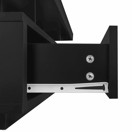 Mesa de centro com LED - gaveta e compartimentos abertos - Preto