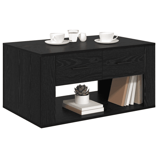 Mesa de Centro, Mesa baixa, com gaveta Carvalho Preto 80 x 50 x 40 cm