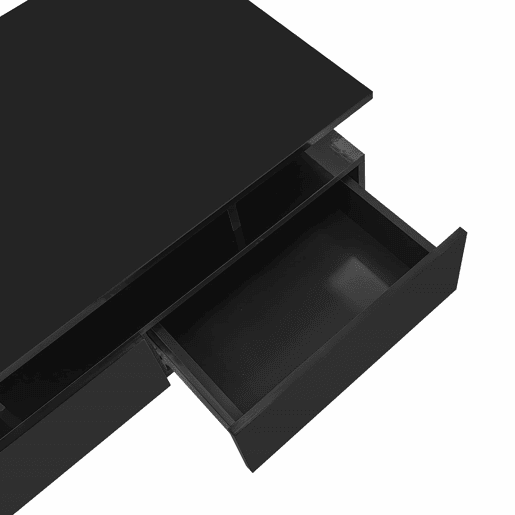 Mesa de centro moderna 90x55x41 cm - com LED, 2 gavetas, design elegante - Preto