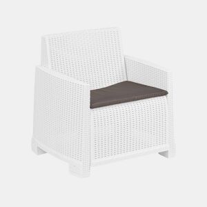 Poltrona para exterior com almofadas incluídas em plástico