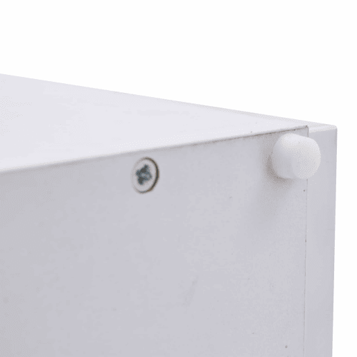 Mesa de centro moderna 90x55x41 cm - Com iluminação LED e 4 gavetas - Branco brilhante