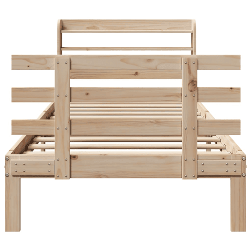Estrutura de cama de solteiro para adultos com cabeceira 100x200cm pinho maciço Estrutura de cama de solteiro para adultos com cabeceira 100x200cm pinho maciço