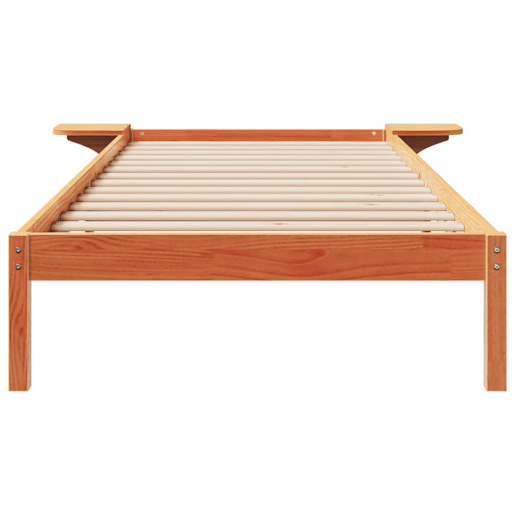 Estrutura de cama de solteiro para adultos com Mesas Laterais Marrom Cera 90 x 220 cm