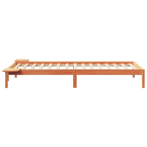 Estrutura de cama de solteiro para adultos com Mesas Laterais Marrom Cera 90 x 220 cm