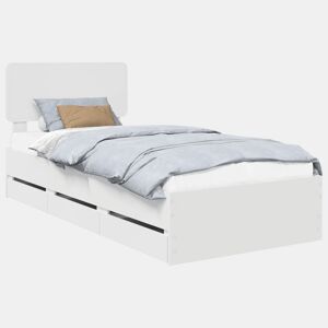 Estrutura de cama de solteiro para adultos Branco 90 x 190 cm Madeira engenheirada