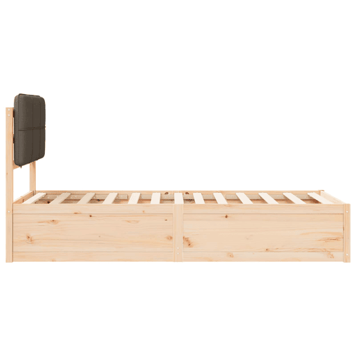 Estrutura de cama de solteiro Design com Cabeceira Estofada Cinzento-acastanhado