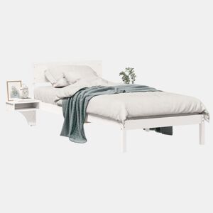 Estrutura de cama de solteiro para adultos - Branco 80 x 200 cm Madeira de Pinheiro Sólida