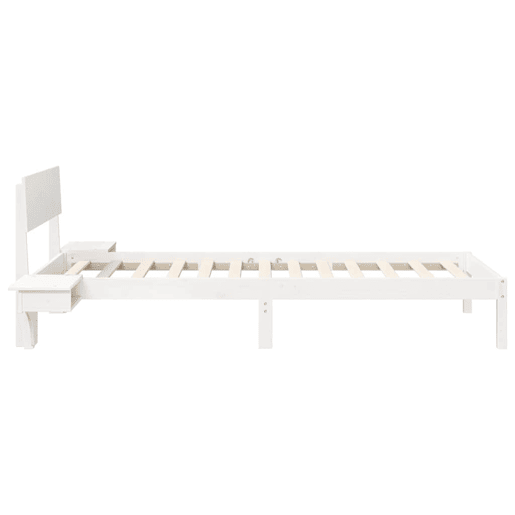Estrutura de cama de solteiro para adultos - Branco 80 x 200 cm Madeira de Pinheiro Sólida