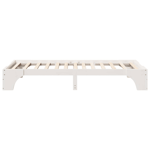 Estrutura de cama de solteiro para adultos - Branco 75 x 190 cm Madeira de Pinheiro Sólida