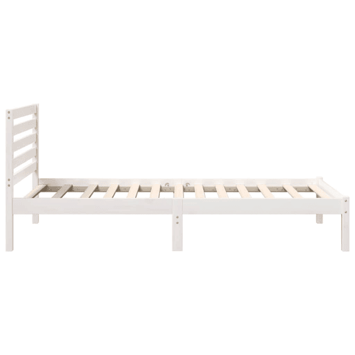 Estrutura de cama de solteiro para adultos - Branco 90 x 200 cm Madeira de Pinheiro Sólida