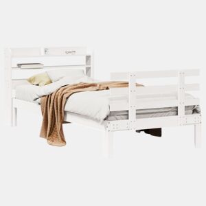 Estrutura de cama de solteiro para adultos c cabeceira 90x190 cm branco