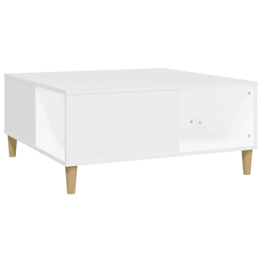 Mesa de Centro, Mesa baixa, 80x80x36,5 cm derivados de madeira branco