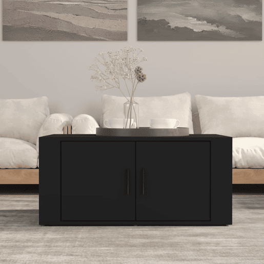 Mesa de Centro, Mesa baixa, 80x50x36 cm derivados de madeira preto